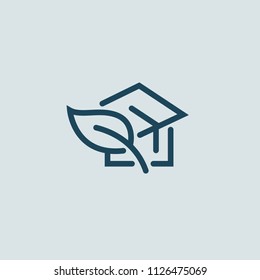 Logo concept of student, school, education, webinar, online courses. University vector sign. Graduation Logo Template Design Vector, modern style illustration .