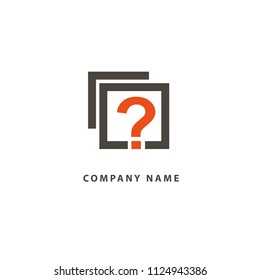 Logo concept of support chat, help center, faq, communication, contact, social network. Question icon. Vector flat style illustration modern logotype design.