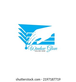 logo with a concept window and glove
