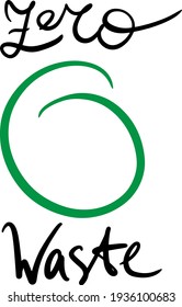 logo for the concept of zero waste with a green circle in modern lettering style, use as a sticker, sign, icon, element for presentation, emblem of Refuse Reduce Reuse Recycle 