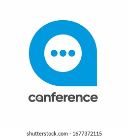 Logo for conferences. The symbol of the post, the message and the letters "o" and "a".  Isolate Vector.