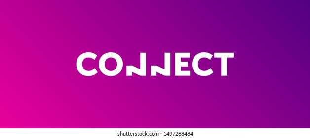 Logo connect. Abstract connect icon logo design made of color pieces - various color gradient.