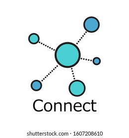 Logo Connect flat icon logo vector