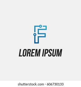 Logo connection letter F