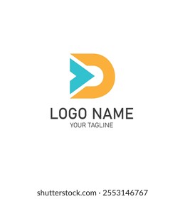 Logotipo consistente en un texto de Vector abstracto utilizando la letra D