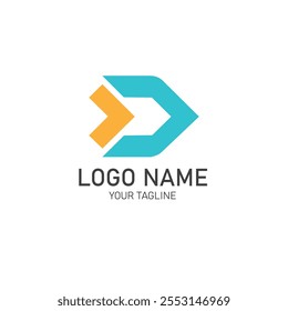 Logotipo consistente en un texto de Vector abstracto utilizando la letra D