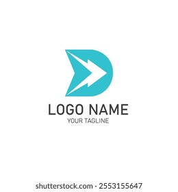 Logotipo consistente en un texto de Vector abstracto utilizando la letra D