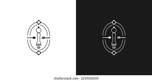 The logo consisting of a pepper grinder, fork and spoon provides an explanation for a food business that always prioritizes spices and quality