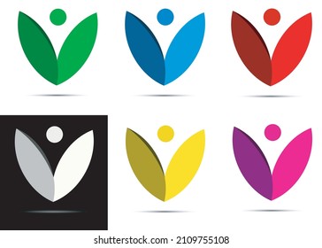 logotipo, compuesto por seis colores, rojo, azul, amarillo, verde, blanco y negro, morado.