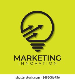 Ein Logo besteht aus Glühbirne und unendlichem Symbol, das Ideen, Innovation und Technologie beschreibt.  Ein Logo mit elegantem, einfachem und professionellem Symbolanzug für Firmenlogo oder persönliches Logo