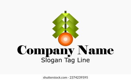 The logo consists of a circle of squares that form like a multi-storey building with a light brown green color that is connected to each other. Colored abstract art. Icon template, building, design