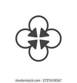 Das Logo besteht aus Klee und Pfeilen. Abstrakt, konturiert und elegant.