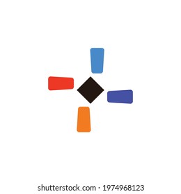 The logo consists of four command signs rotated 90 degrees. The amazing thing happened: A windmill was formed