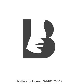el logotipo consiste en la letra B y la cara. Motivo Abstractas, Relleno y elegante.