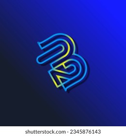 the logo consists of the letter B and number 12 combined. Outline and elegant.