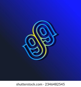 das Logo besteht aus dem Buchstaben B und der Nummer 99 zusammen. Umfassend und elegant.