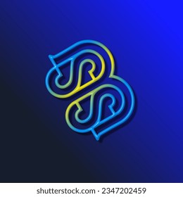 the logo consists of the letter B and number 14 combined. Outline and elegant.