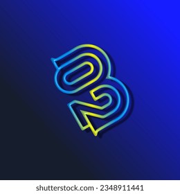 the logo consists of the letter B and number 02 combined. Outline and elegant.