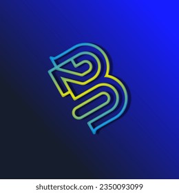 el logotipo consta de la letra B y del número 21 combinados. Contorno y elegante.