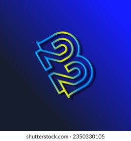 el logotipo consta de la letra B y del número 22 combinados. Contorno y elegante.