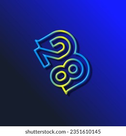 the logo consists of the letter B and number 28 combined. Outline and elegant.