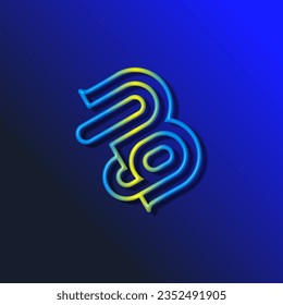 el logotipo consta de la letra B y del número 19 combinados. Contorno y elegante.