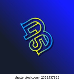 the logo consists of the letter B and number 45 combined. Outline and elegant.