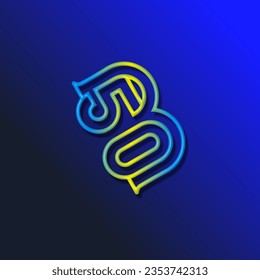 the logo consists of the letter B and number 50 combined. Outline and elegant.