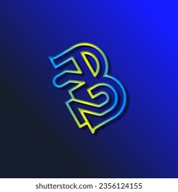 el logotipo consta de la letra B y del número 72 combinados. Contorno y elegante.