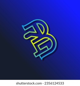 el logotipo consta de la letra B y del número 74 combinados. Contorno y elegante.