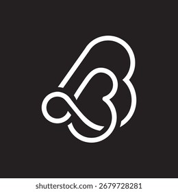 the logo consists of the letter BB mono line. Abstract, outline and elegant.