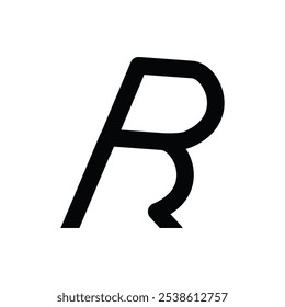 the logo consists of the letter BR or RB. Abstract, outline and elegant.