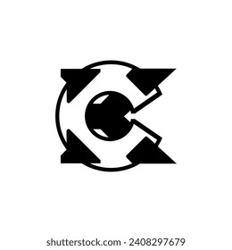 the logo consists of the letter C and K combined. Abstract, Outline and elegant.
