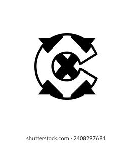 the logo consists of the letter C and X combined. Abstract, Outline and elegant.