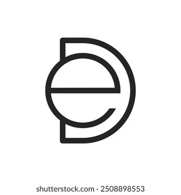 the logo consists of the letter D and E. Abstract, outline and elegant.