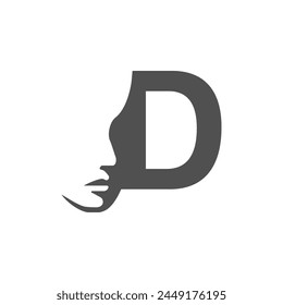 el logotipo consta de la letra D y la cara. Motivo Abstractas, Relleno y elegante.