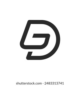 el logotipo consta de la letra D y G. Abstractas, contorno y elegante.