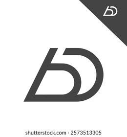 the logo consists of the letter D and number 6. Abstract, outline and elegant.