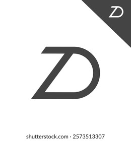 the logo consists of the letter D and number 7. Abstract, outline and elegant.