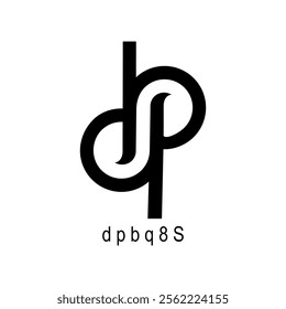 the logo consists of the letter d p b q 8 S. Abstract, outline and elegant.