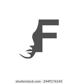 el logotipo consta de la letra F y la cara. Motivo Abstractas, Relleno y elegante.