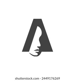 el logotipo consta de la letra A y la cara. Motivo Abstractas, Relleno y elegante.