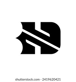 das Logo besteht aus dem Buchstaben H und D kombiniert. Abstrakt, Outline und elegant.