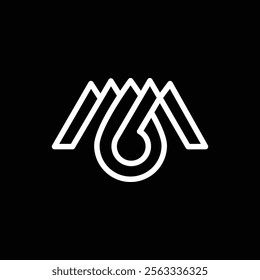the logo consists of the letter M and drop. Abstract, ornament and elegant.