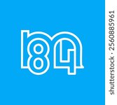 the logo consists of the letter m and number 84 combined. Outline and elegant.