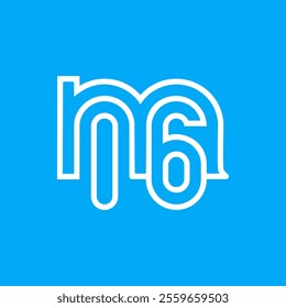 the logo consists of the letter m and number 16 combined. Outline and elegant.