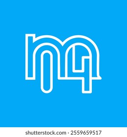 the logo consists of the letter m and number 14 combined. Outline and elegant.