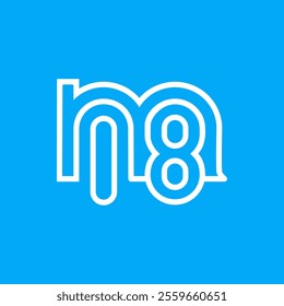 the logo consists of the letter m and number 18 combined. Outline and elegant.