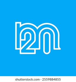 the logo consists of the letter m and number 21 combined. Outline and elegant.