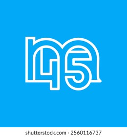 the logo consists of the letter m and number 45 combined. Outline and elegant.